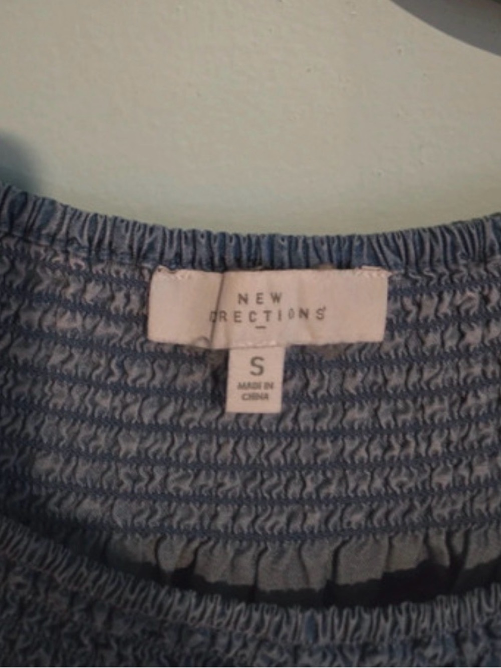 Women’s New Directions small Blue Smocked Yoke Dress - Picture 2 of 3